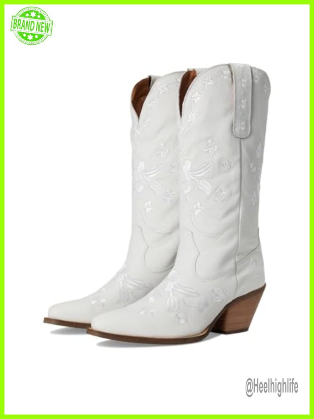 Dingo Love Bug Floral Embroidered Snip Toe Mid Calf Western Boots